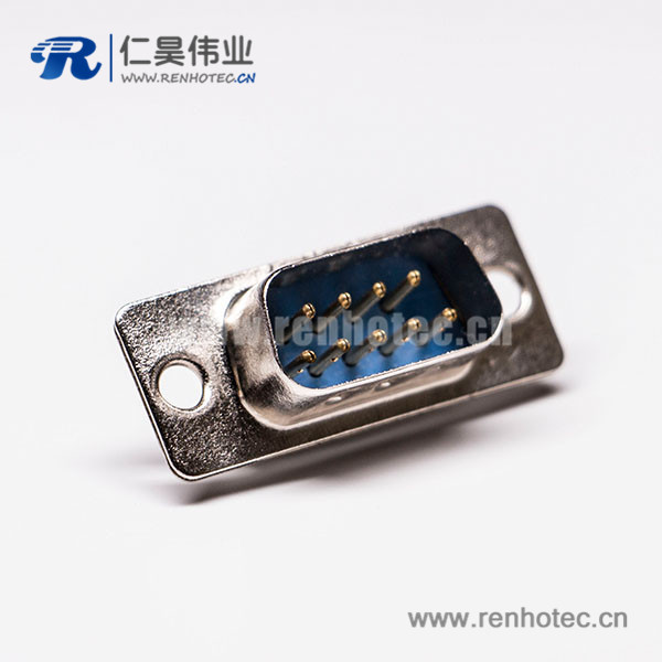 d-sub 9针（公）直式冲针接线焊接蓝胶