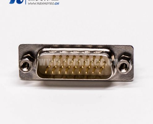 db26公头高密度连接器直式铆锁结构穿孔接PCB板