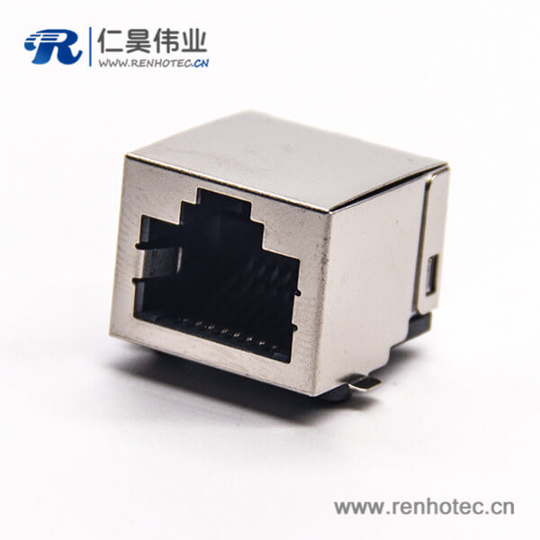 模块rj45连接器弯式屏蔽插座SMT接PCB板