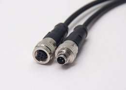 4芯电缆连接器直式公转母组装电缆接头