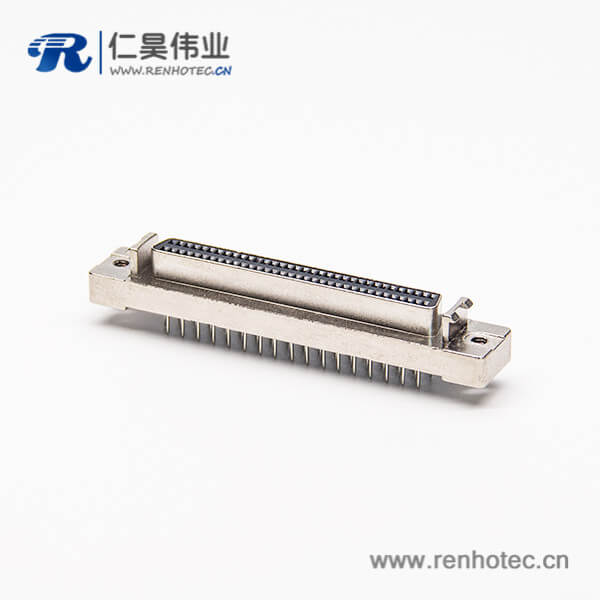 scsi68芯连接器直式180度母头插PCB板