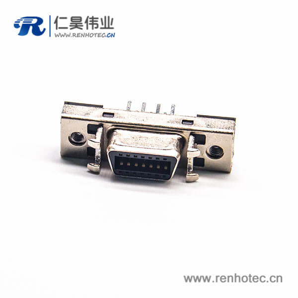 SCSI14HPCN芯直式母头焊接连接器插座插板
