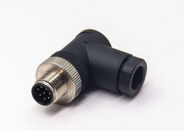 m12 传感器接线插头组装式接线弯式公头