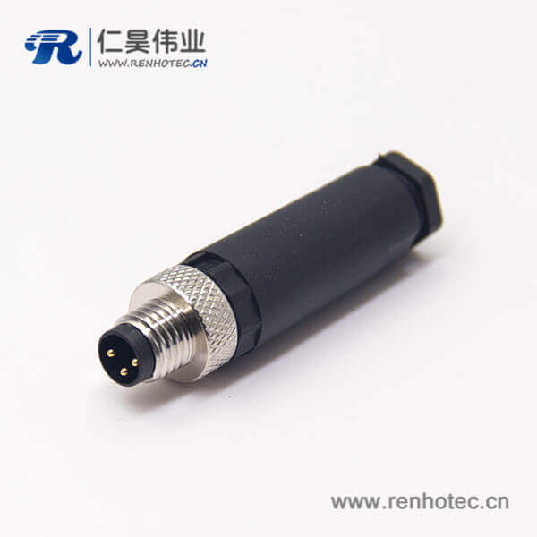 m8传感器接头3pin焊线式锁接直式公头 m8传感器接头3pin焊线式锁接直式公头