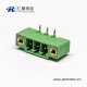 绿色接线端子3芯插孔PCB板安装2孔法兰弯式端子连接器