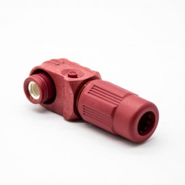 防水单芯红色连接器120A弯式插头6mm塑料IP67接线