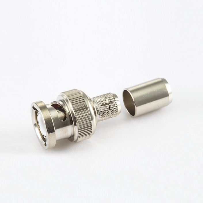 BNC 75Ω公头直式压接RG6/SYV75-5电缆 BNC 75Ω公头直式压接RG6/SYV75-5电缆