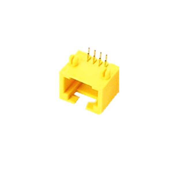 网络RJ45模块1X18P黄色接口插座连接器不带灯X2