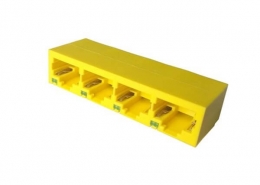 四口RJ4590度8P8C圆针带LED灯连接器母座