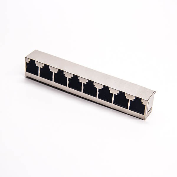 直插式rj458p8c180度1x8单排模块化连接器接PCB板