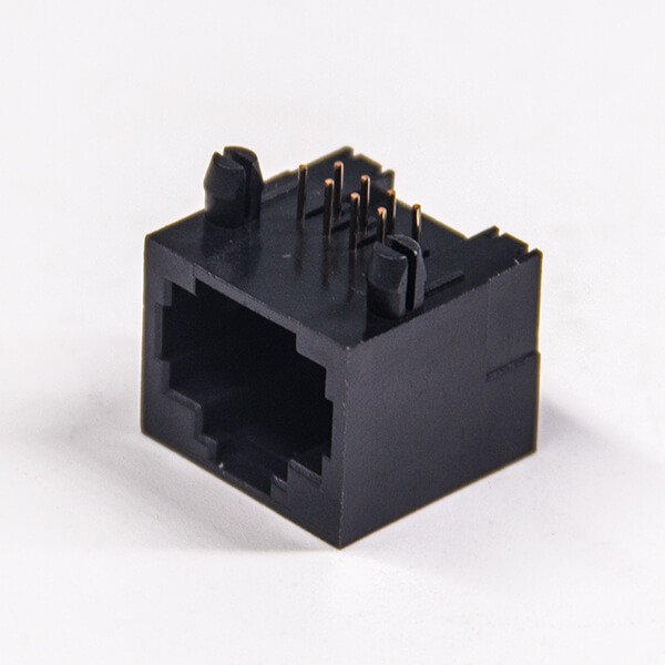 rj45插座180度母座接插件直插PCB板全塑不带灯
