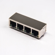 RJ45带滤波器单层1×4多端口带屏蔽插孔式模块化连接器