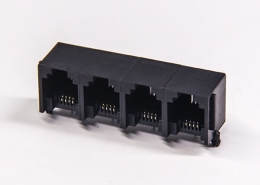 rj126p4c以太网连接器穿孔式弯角单层联体全塑插座