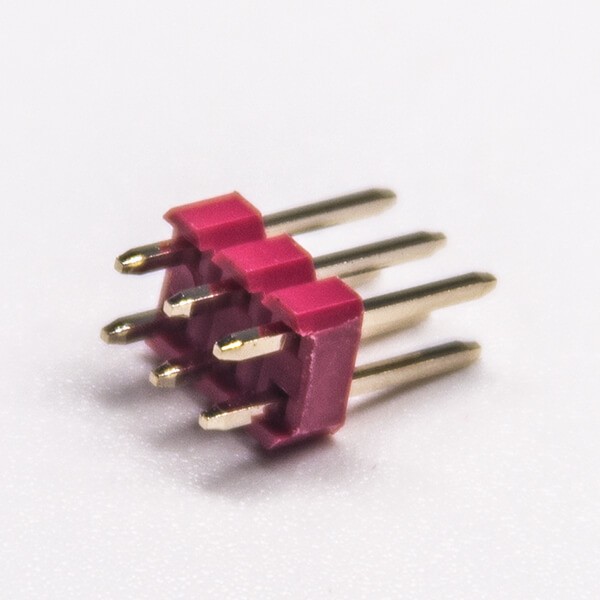 双排6针连接器直式插板间距2.54mm红色塑胶10pcs