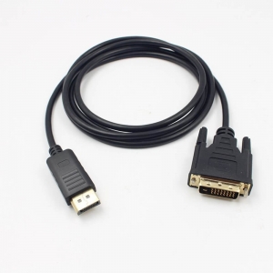 DP高清连接线转DVI24+1芯1080p螺丝锁紧连接线0.5米