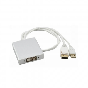 DP转换线USB线公转DVI24+1针母接口线0.5米