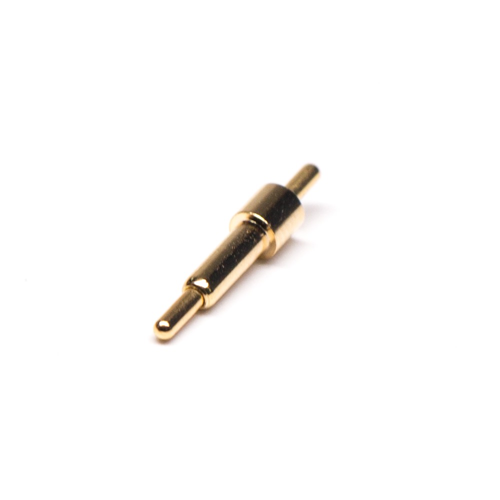 双头PogoPin针直式浮动安装黄铜镀金弹簧针连接器