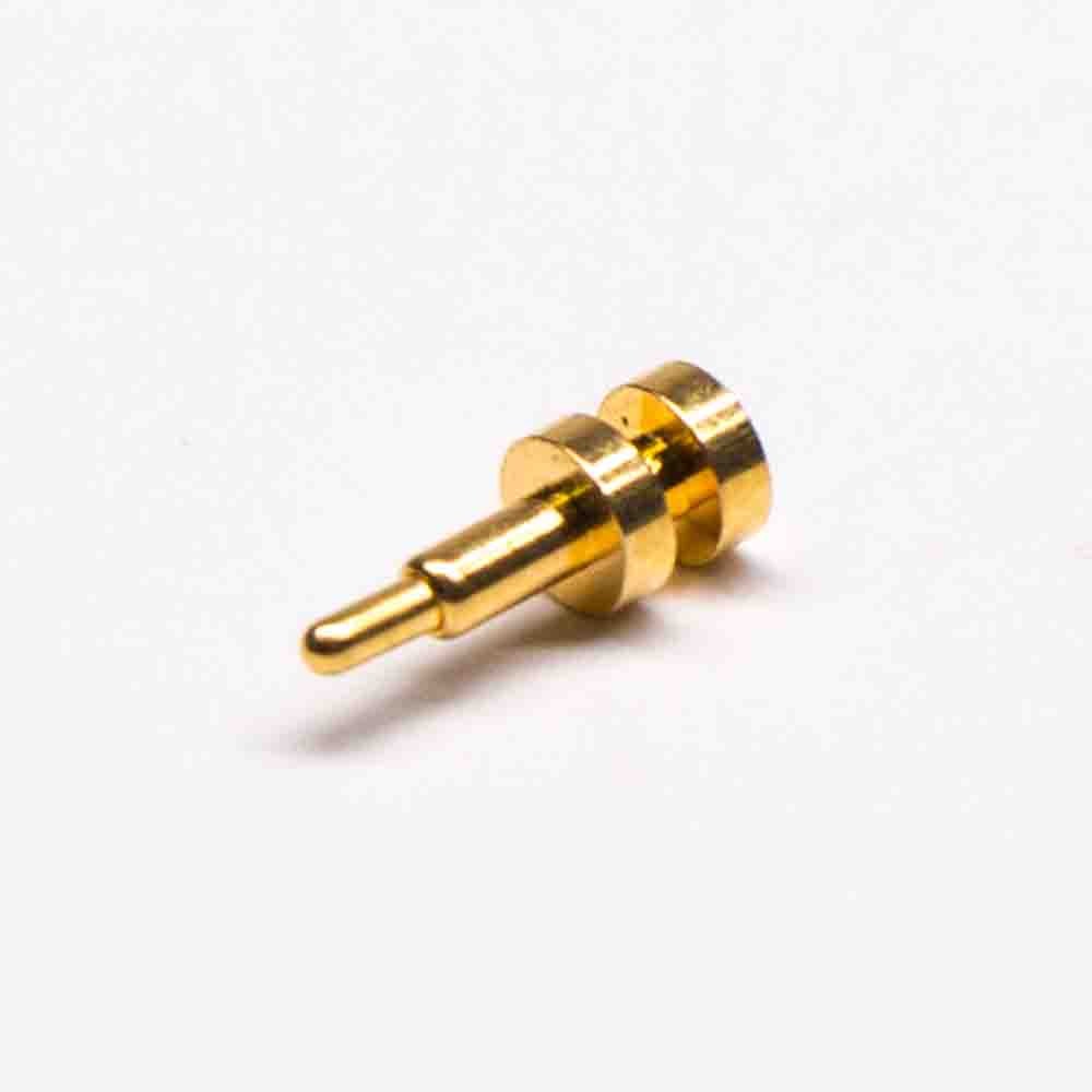PogoPin铜头镀金异形插件式单头直式弹簧针连接器