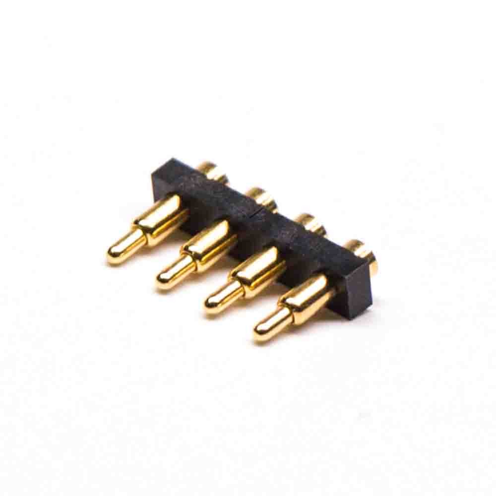 顶针弹簧针PogoPin探针间距3MM单排4芯侧放式多Pin系列R型连接器