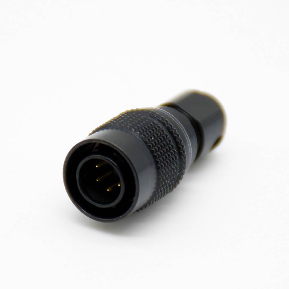 针型插座6芯定制黑色公插头HR10系列微型推拉自锁连接器器
