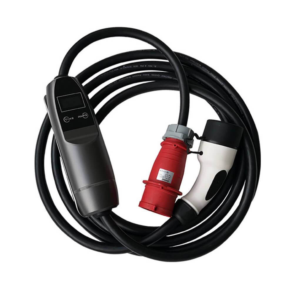 充电枪欧标便携式新能源家用充电连接器带线红色CEE插头3相