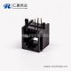 rj45连接器4P网络黑色全塑单口不带灯90°接PCB板