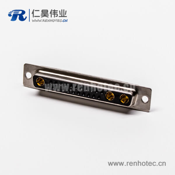 9 大电流连接器 D-SUB 25W3直式插孔光孔铆合母座接PCB