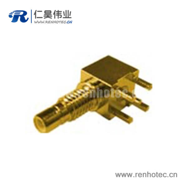 smb连接器母头pcb板端弯式穿墙