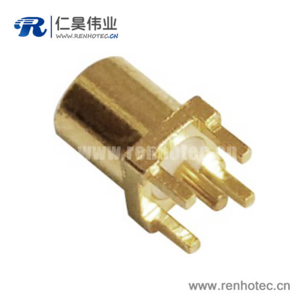 mcx母头直插式面板安装射频pcb连接器