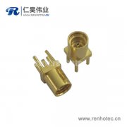 直插式镀金mmcx母头射频pcb连接器