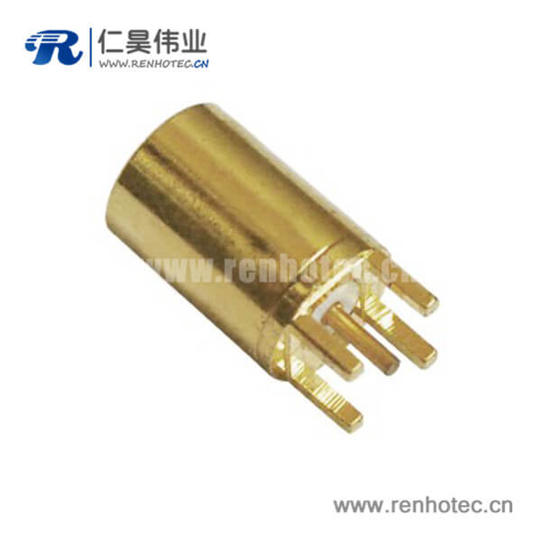 mmcx连接器镀金母头直插PCB板端