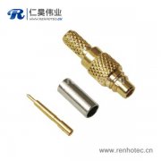 mmcx直式压接公头连接器接rf射频同轴线缆
