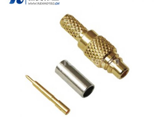 mmcx直式压接公头连接器接rf射频同轴线缆