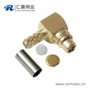 mmcx连接器公头弯式压接射频同轴线缆