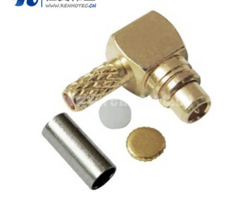 mmcx连接器公头弯式压接射频同轴线缆