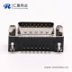 D-Sub15连接器插座公头弯式90°黑胶铆锁接PCB板