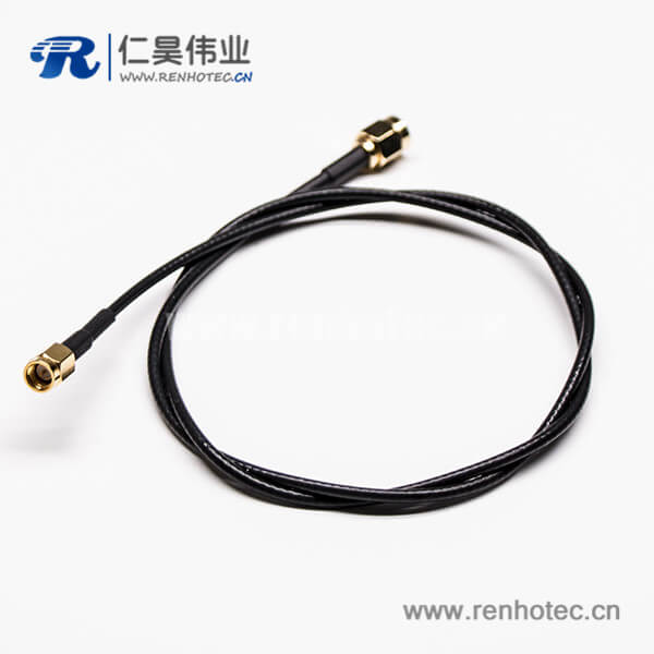 SMA射频线180度公头转SMA公头组装线材黑色