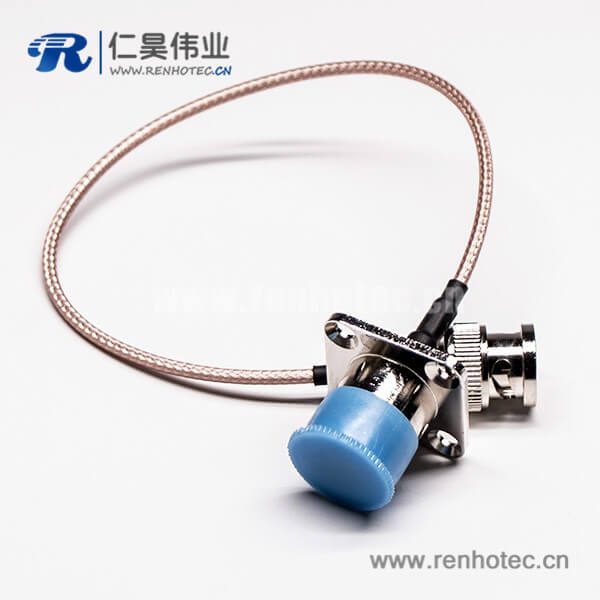 BNC公头转N型母头四孔法兰直式组装线材