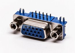 db连接器弯头蓝色胶芯母头5.08铆锁接pcb板