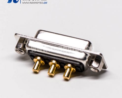 大电流db3w3母座180°焊板铆锁接PCB板混合型连接器