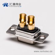 d sub焊接式2w2大电流直式光孔铆合母座接PCB板