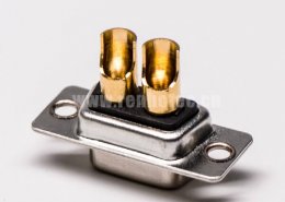 d sub焊接式2w2大电流直式光孔铆合母座接PCB板