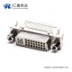 dvi螺母母头24+5弯式带螺母插板带鱼叉接pcb板