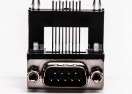 D-Sub 9P公头弯式高架无卤黑胶接PCB板连接器