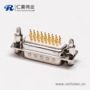 db26公头高密度连接器直式铆锁结构穿孔接PCB板