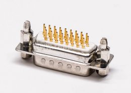 db26公头高密度连接器直式铆锁结构穿孔接PCB板