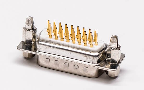 db26公头高密度连接器直式铆锁结构穿孔接PCB板