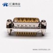 db26公头高密度连接器直式铆锁结构穿孔接PCB板