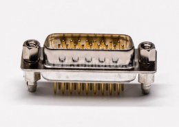 db26公头高密度连接器直式铆锁结构穿孔接PCB板