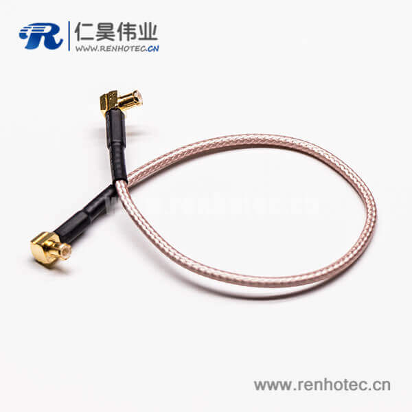 RF同轴线MCX弯式90度公头转MCX公头接RG316